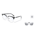 Black Silver+Sunglasses Clipon Lens Combination