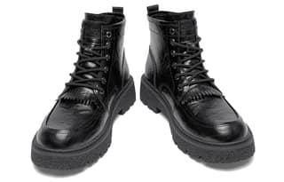 Cabbeen Minimalist Style Versatile Trendy Vintage Short Martin Boot Black