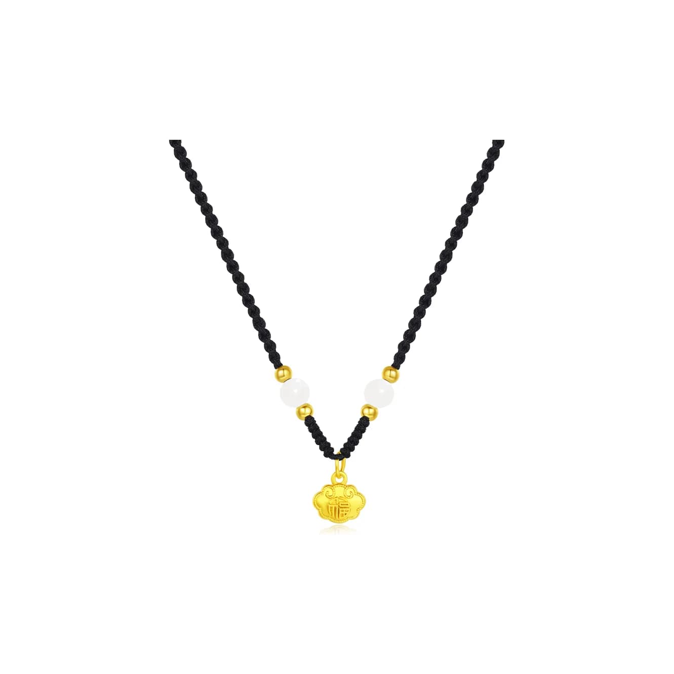 Tkb White Jade Bodhi Necklaces Peace lock necklace [alloy]
