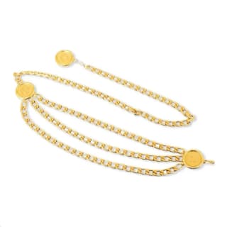 CHANEL Badge Design Metal Waist Chains Gold Width: 3CM