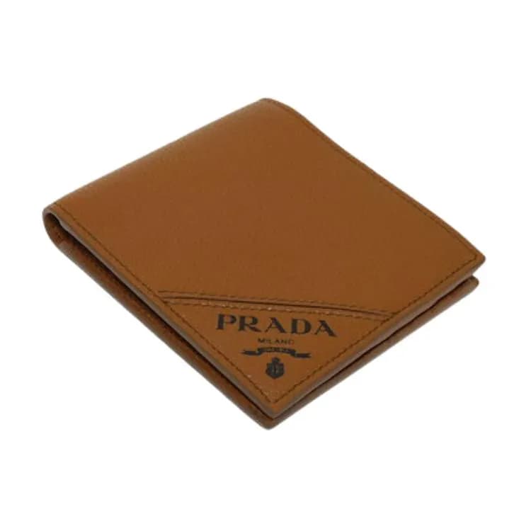 PRADA Saffiano Short Cow Wallet Brown