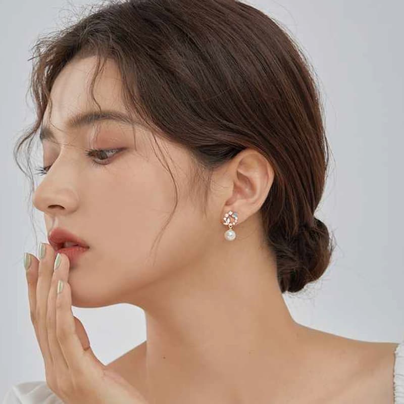 DAN DREAM Faux Pearl Hoop Earrings Girlfriend Love Confession Love Bestie Gift Box Set