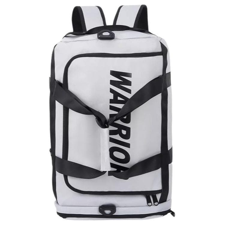 Warrior Polyester Storage Bag Backpack Travel Bag Regular Black/Gray Gray (One Shoulder+Double-Shoulder+Portable) Independent Shoe Compartment Backpack Suitcase