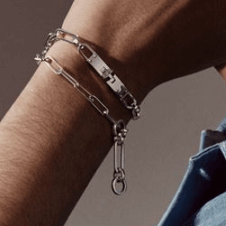 HERMES Стерлинговое серебро 925 пробы Браслеты Мужские