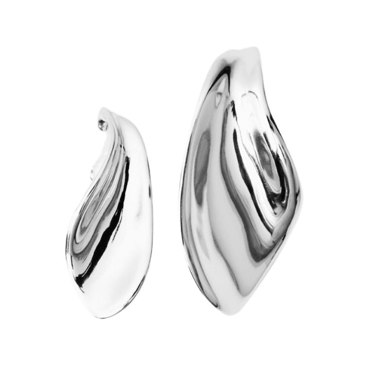 COS Brass ClipOn Earrings Silver