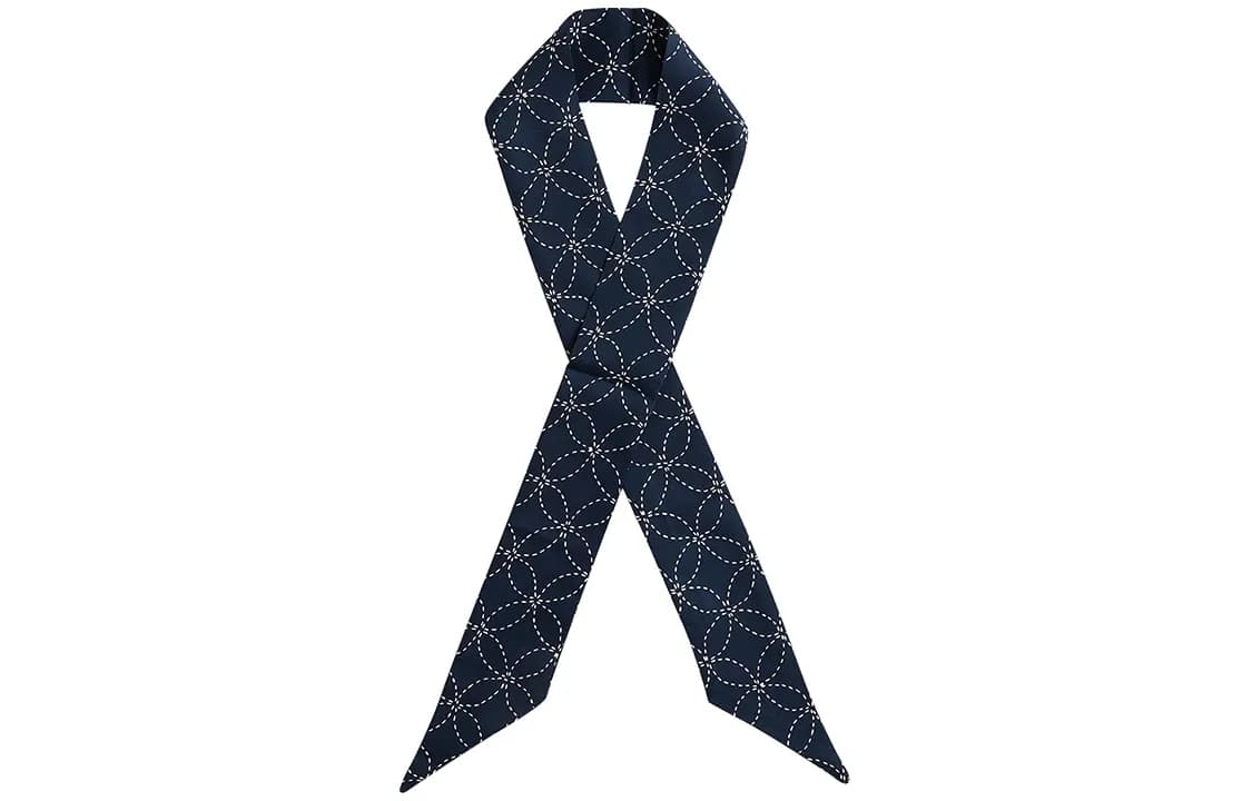 KITH Geometric Stitch Tie Scarf Blue