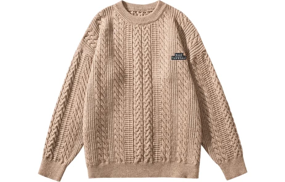 FAIRWHALE Knitwear Crew Neck Moderate Others Khaki