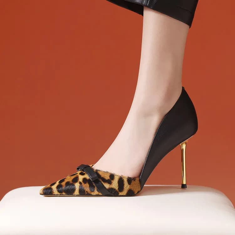 Su Yanjiao Slim Heel Leopard Print