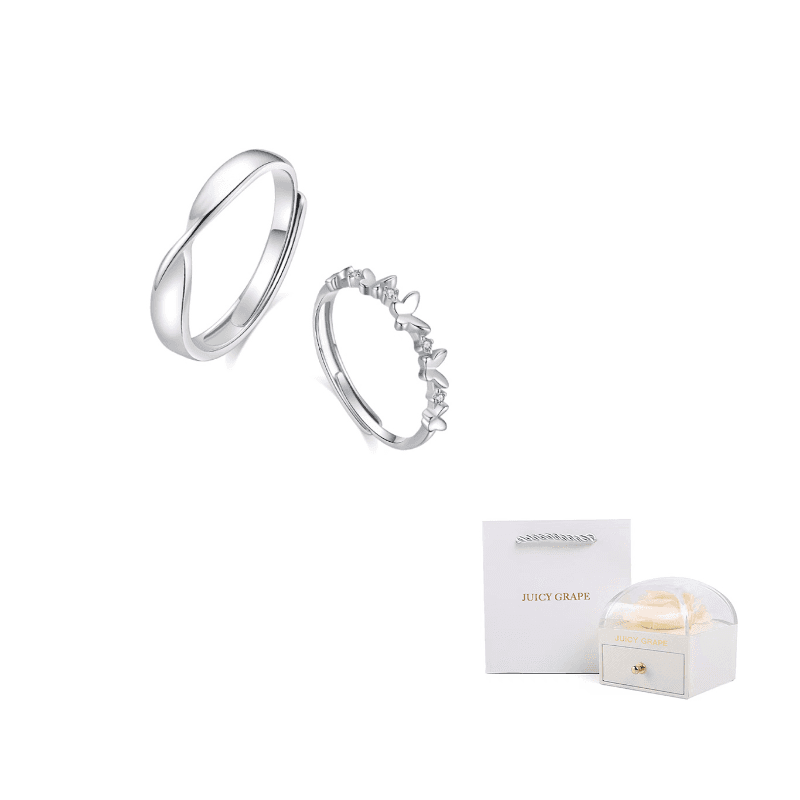Butterfly Love Couple Rings[S999 Fine Silver]