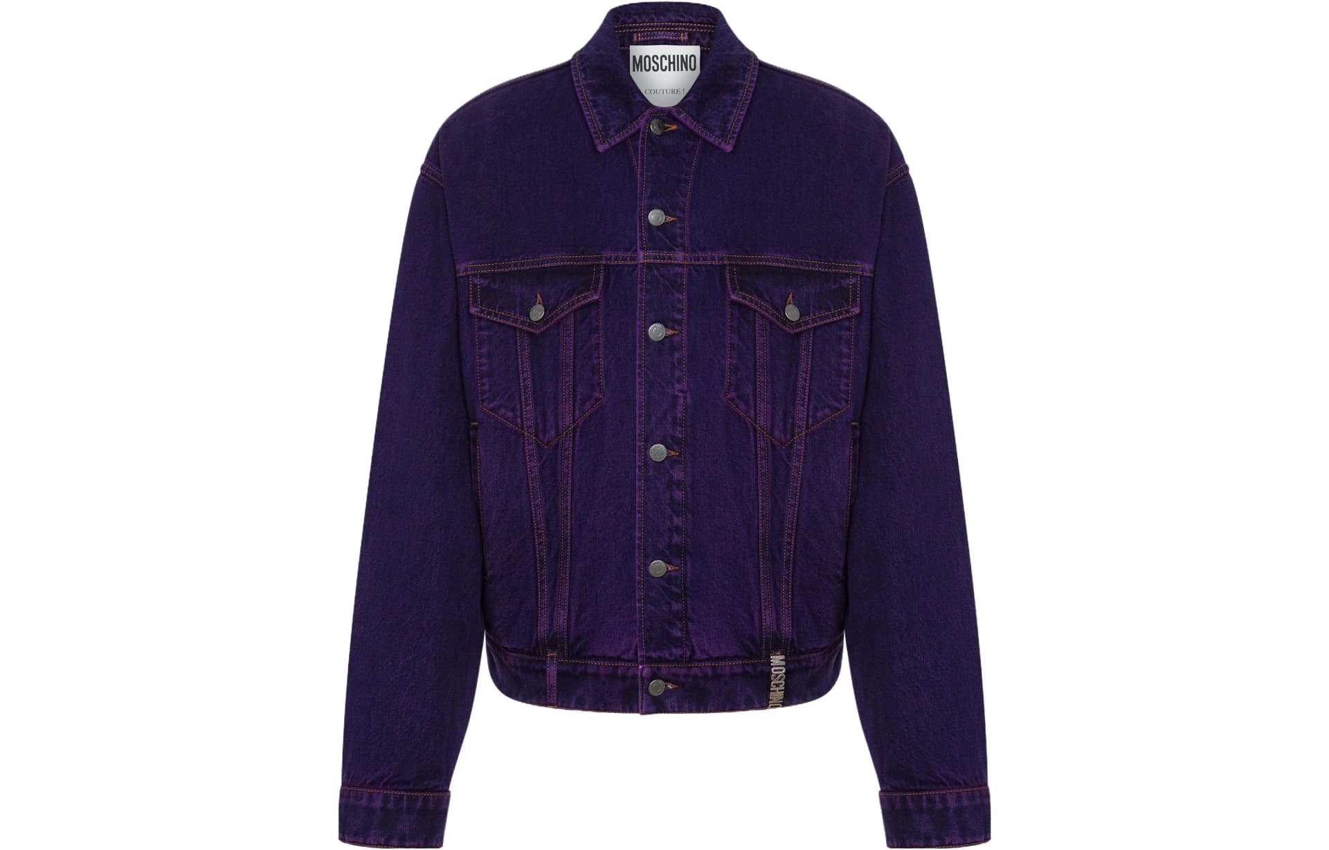 MOSCHINO Denim Jackets Men Purple Purple