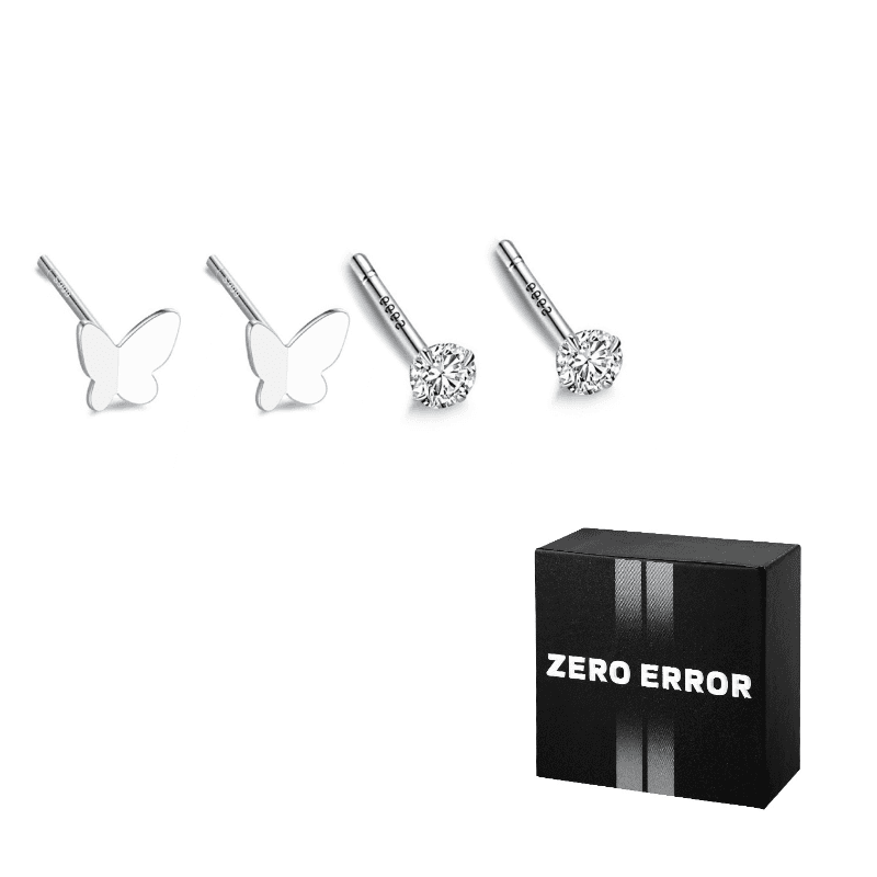 2 pairs small butterfly ++2mm round zirconium
