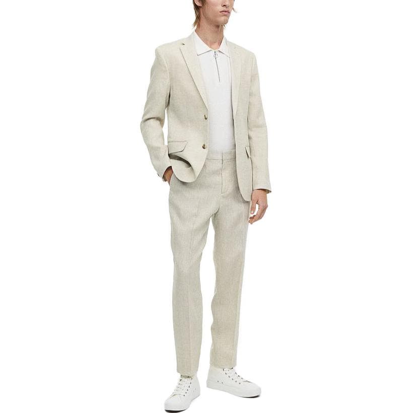 H&M Suit Trousers Light Mixed Beige