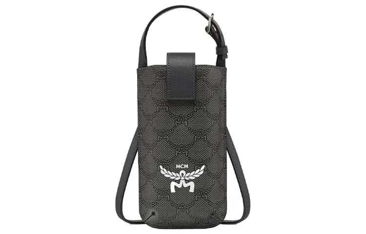 MCM One Shoulder Crossbody Eyeglass Pouches Gray Basic Set (Bag+Dust Bag)