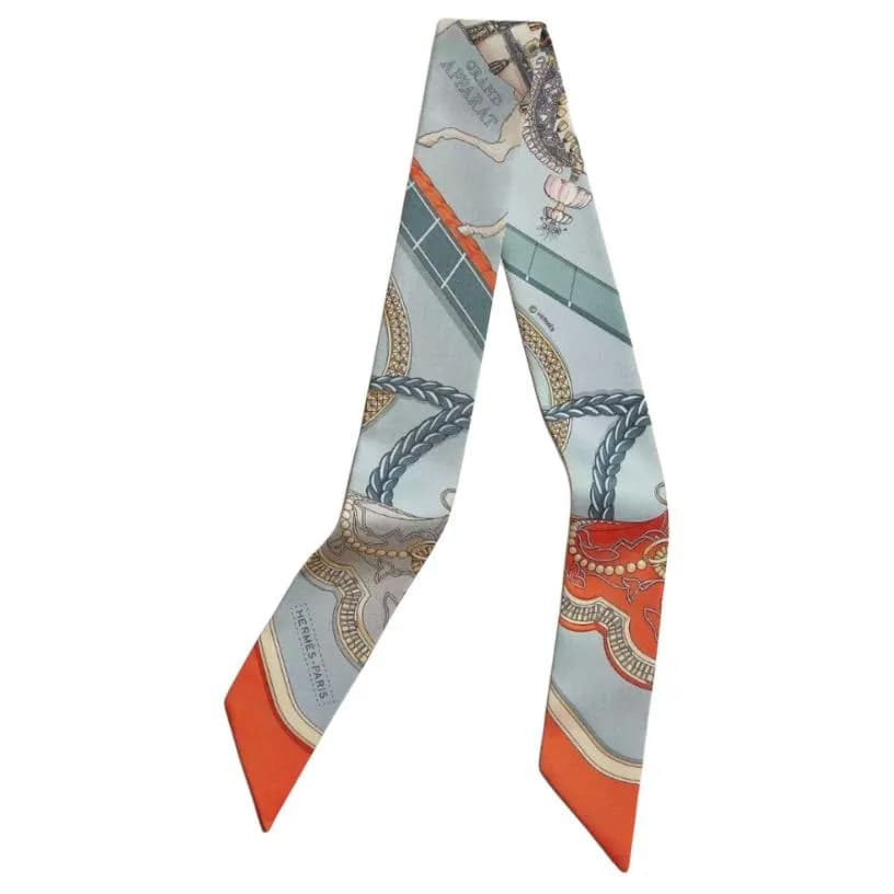 HERMES Silk Silk Blue/Beige/Orange/Light Blue/Red/Pink/Green Orange