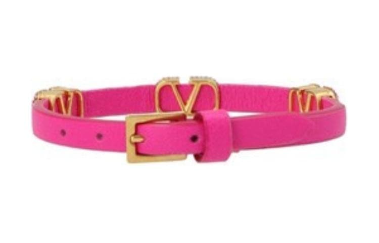 Valentino Metal Crystal Bangles Pink