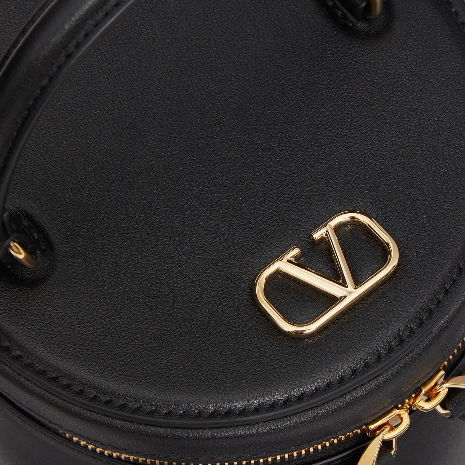 Valentino Calfskin Box Makeup Bag Mini Black