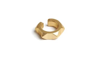 HERMES Aluminum Alloy, Metal Clip On Earrings Gold