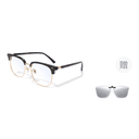 Black Gold Frame with Sunglasses Clipon Lens Combination