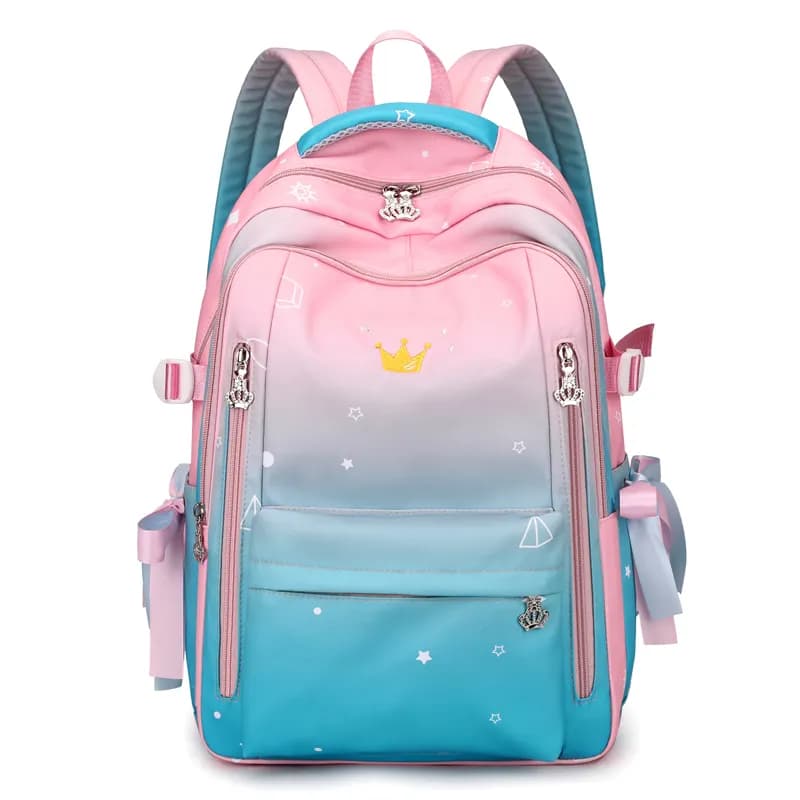 RUIPAI Nylon Fabric Backpack Student Backpack Regular Light Pink Gradient/Deep Pink Gradient/Black White Gradient Light Pink Gradient