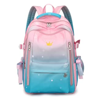 RUIPAI Nylon Fabric Backpack Student Backpack Regular Light Pink Gradient/Deep Pink Gradient/Black White Gradient