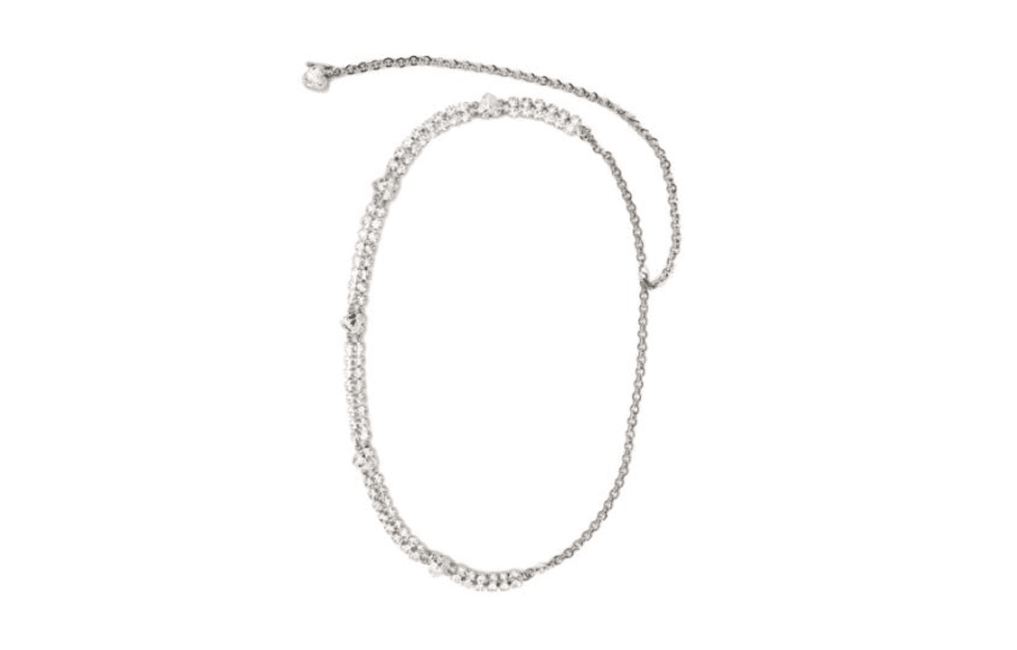Alessandra Rich Crystal Decoration Waist Chains Silver