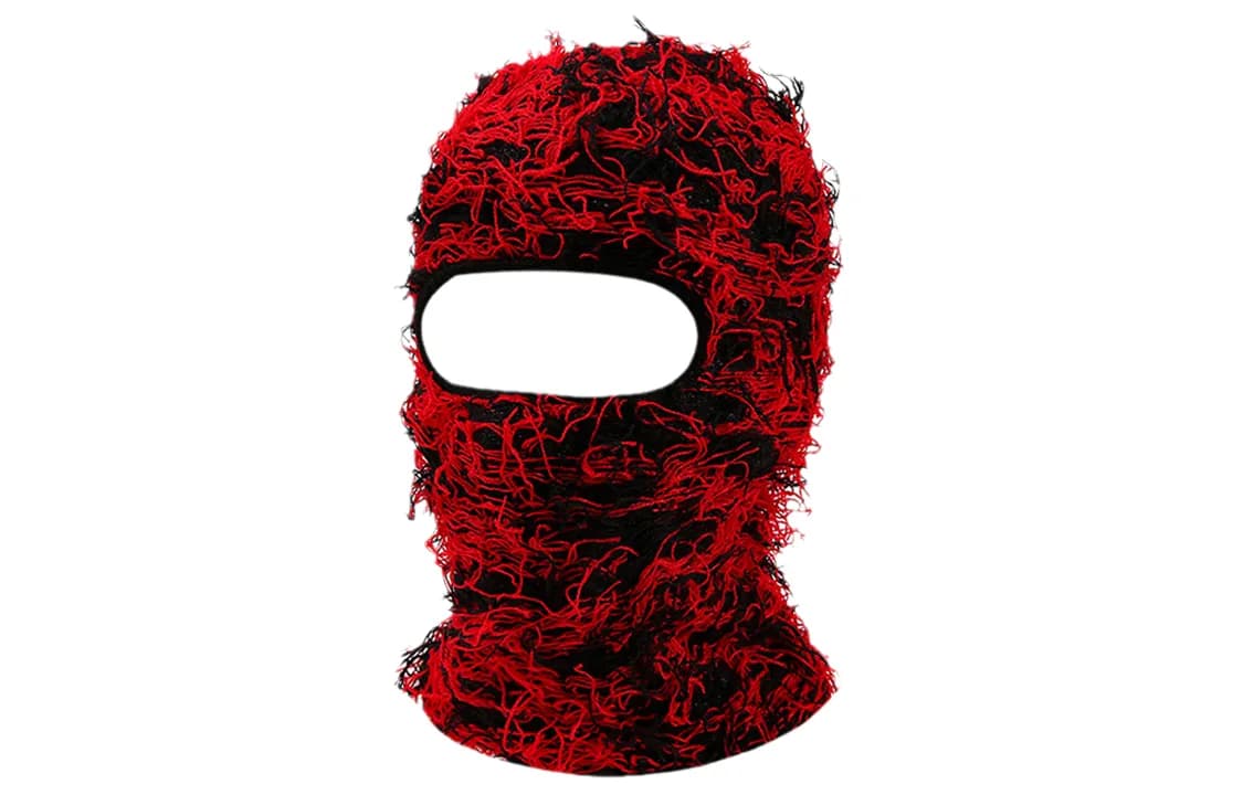 US8ACC Polyester Hats & Caps Red/Black Quirky Monster Mask Hood