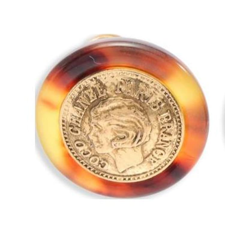 CHANEL Pre Owned 1997 Tortoiseshell effect Coin Clip on Earrings