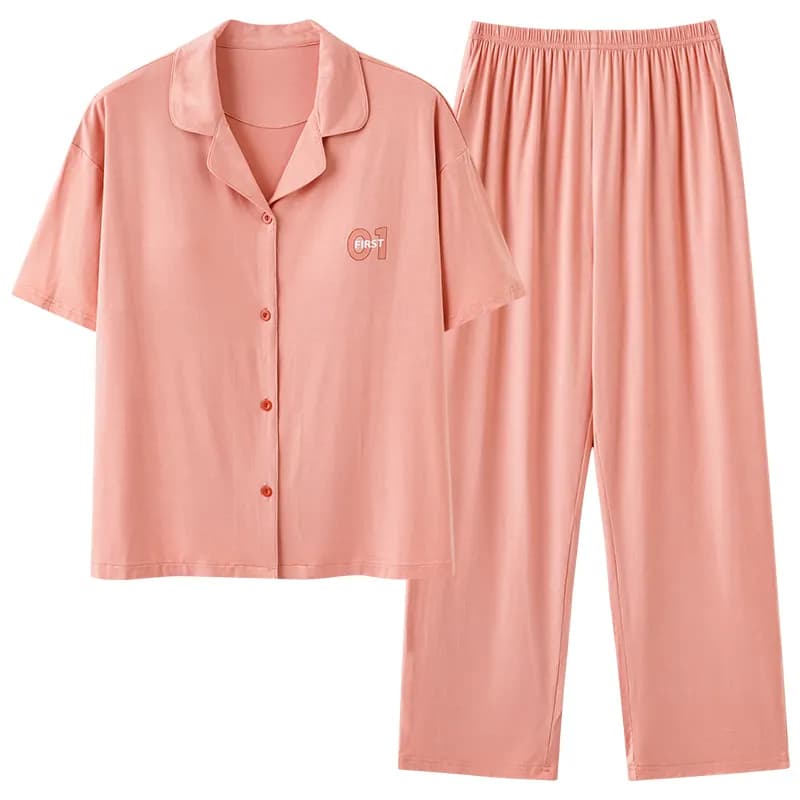 HUANQIU Pajama Set Pink Pink