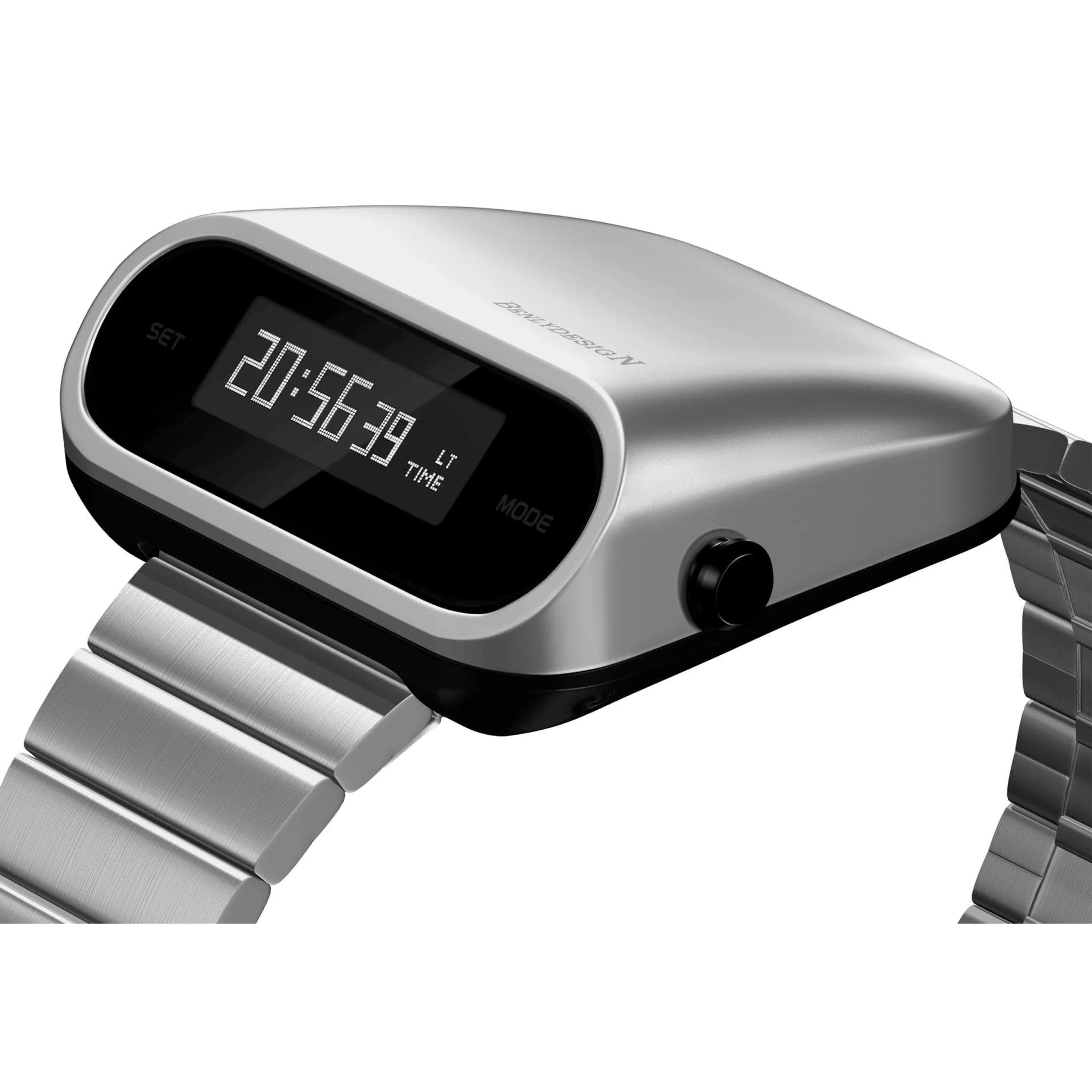 IB BENLYDESIGN S10001S1 Electronic Movement Stainless Steel Strap Watch Black Dial