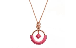 HERMES Calfskin Metal Rose GoldPlated Charms / Pendants Pink