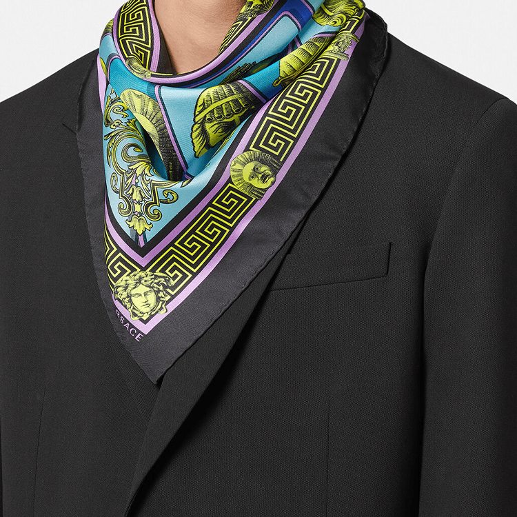 VERSACE Silk Men Blue