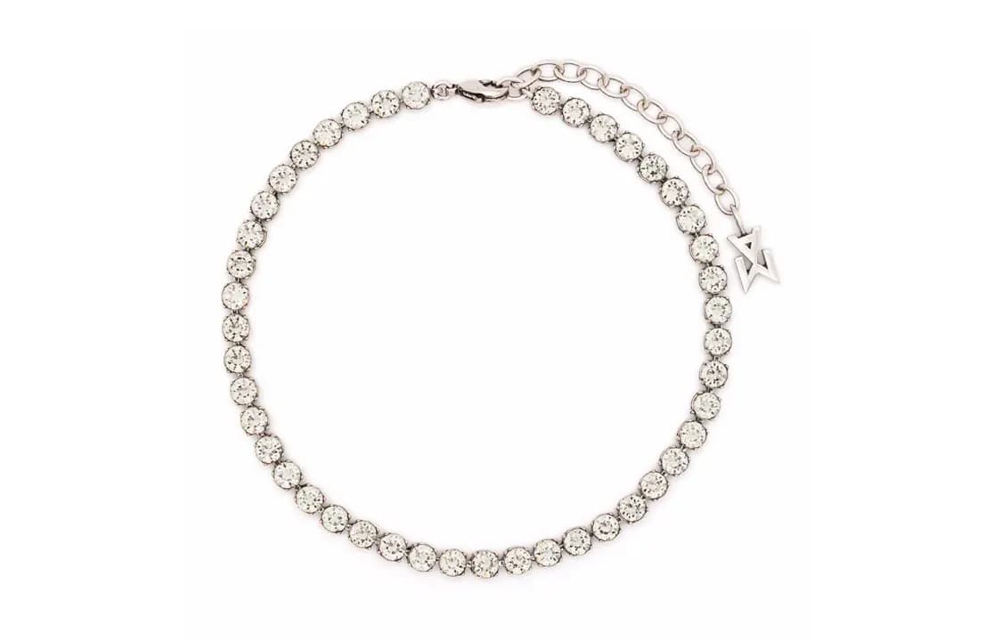 AMINA MUADDI Tennis Crystalembellished Anklet Silver