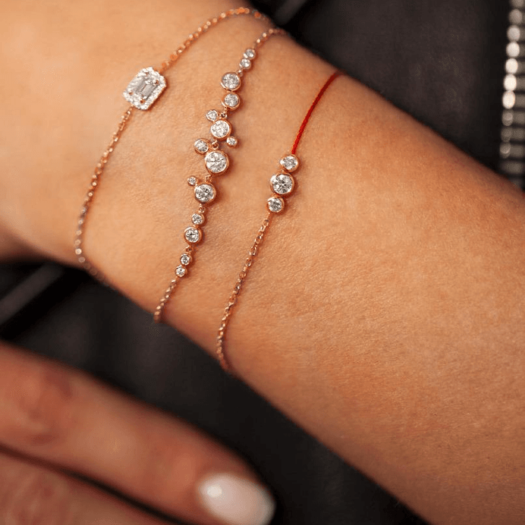 Redline Diamond 18K Rose Gold Bracelets Red