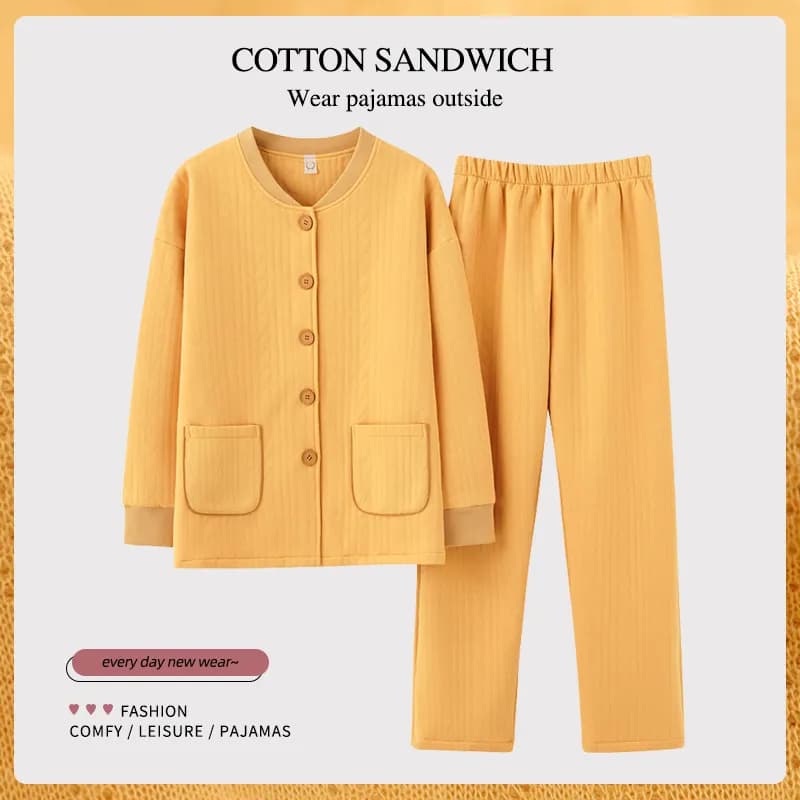 HUANQIU Pajama Set Yellow