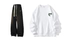White (top) + Black (pants)