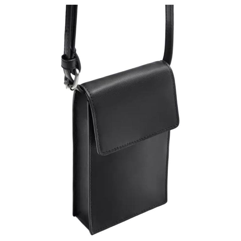 ZARA Polyurethane Cell Phone Pouch Black