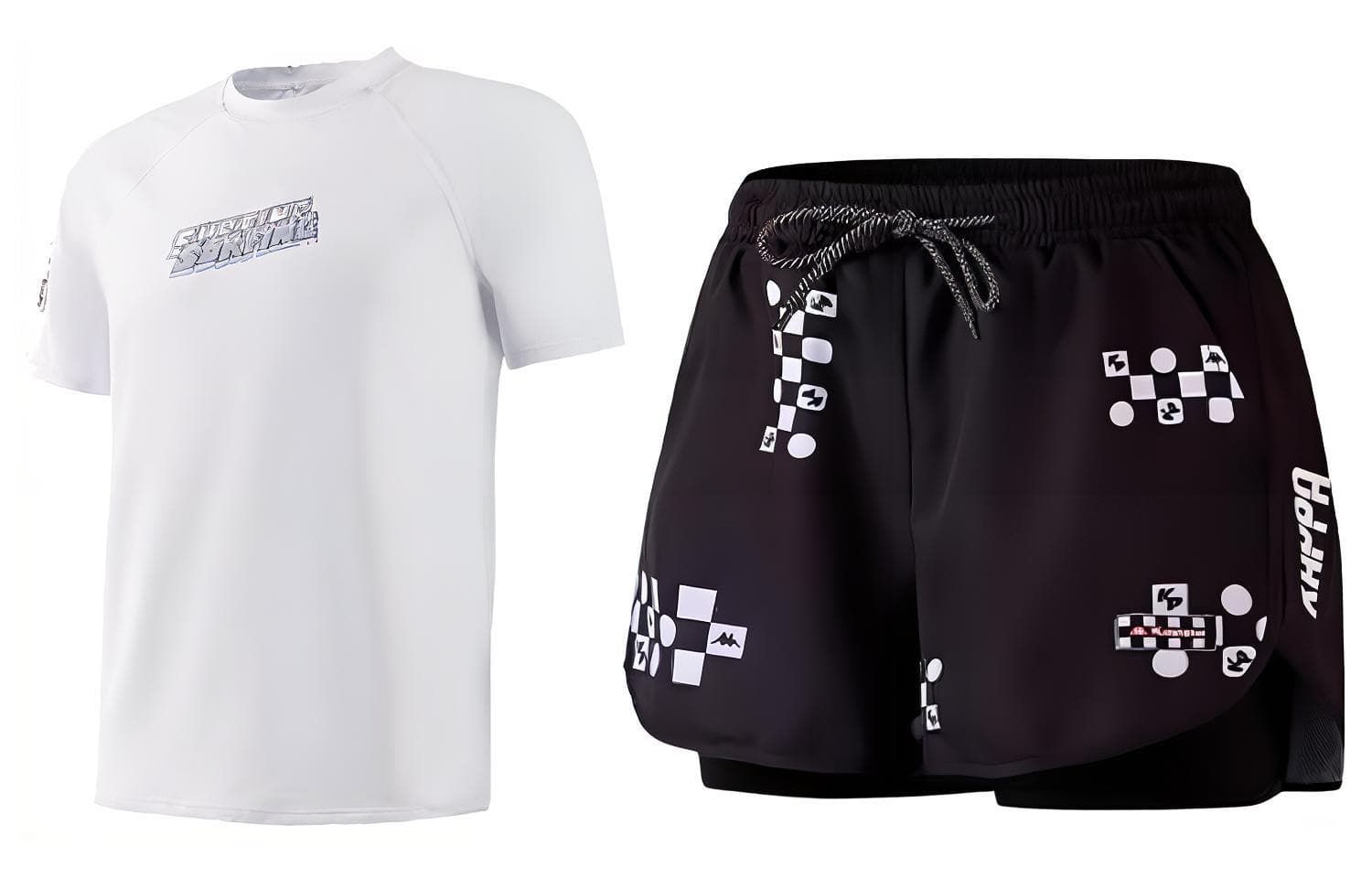 Kappa Swimsuit Sets Set (white + minimalist black)