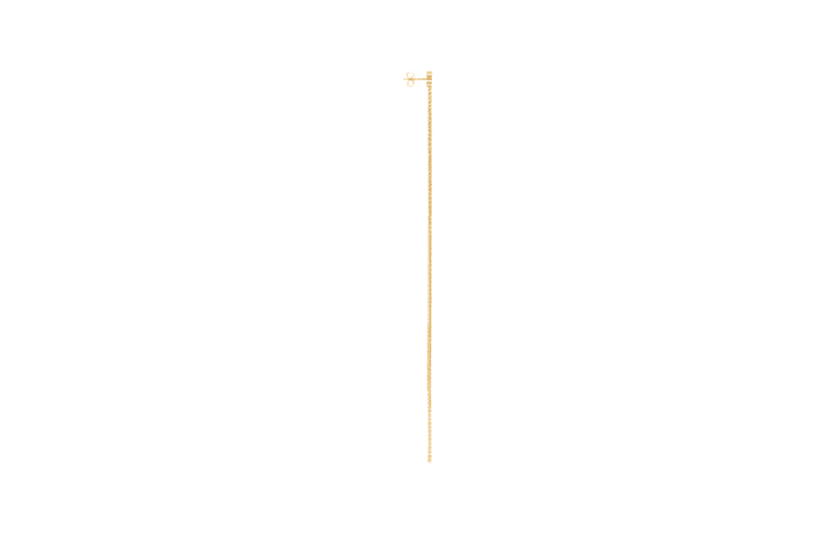 CELINE Crystal Brass Drop Earrings Gold
