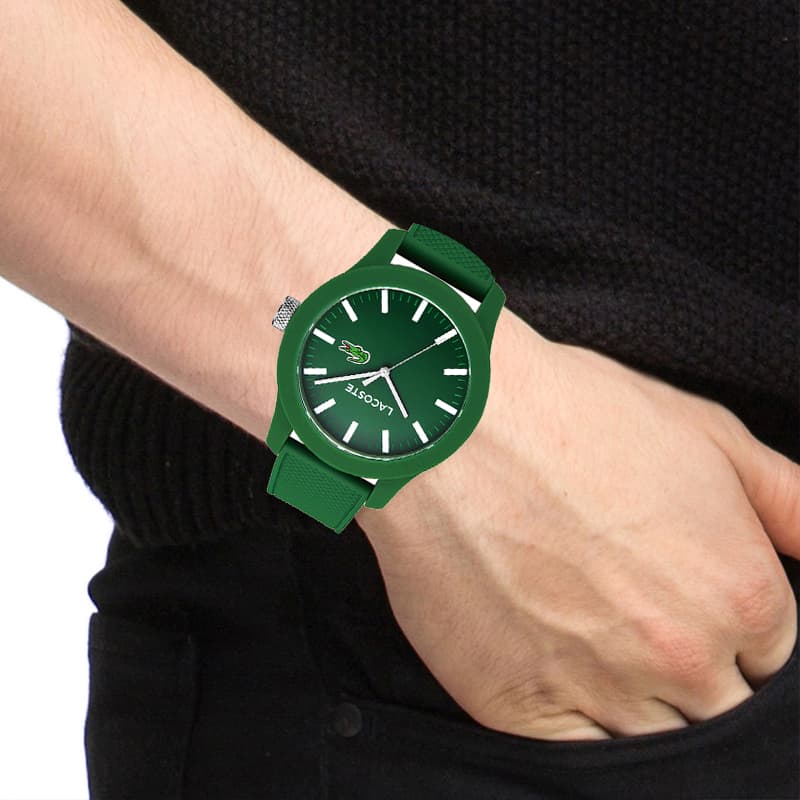 LACOSTE 12.12 Wrist Quartz Movement Resin Strap Green Dial 30m Water
