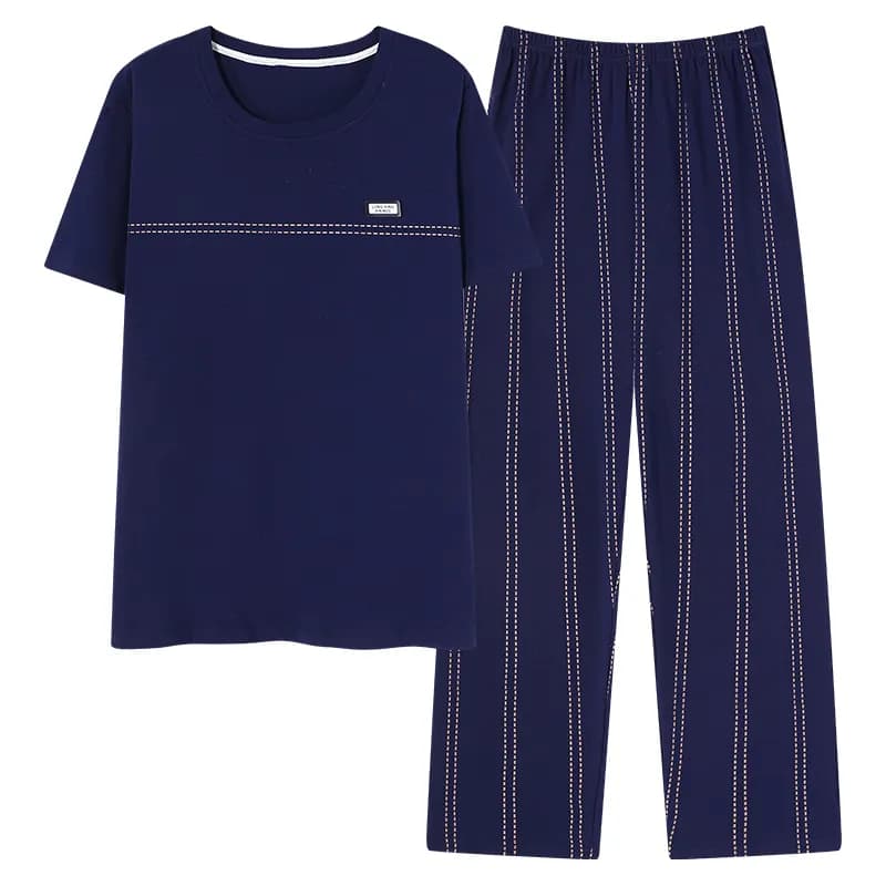 HUANQIU Pajama Set Navy Blue Navy Blue