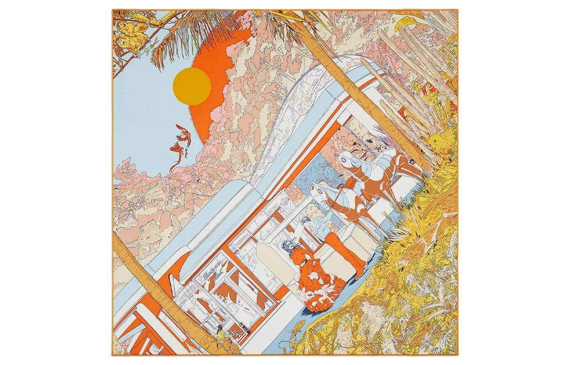 HERMES Silk Scarf Orange Orange