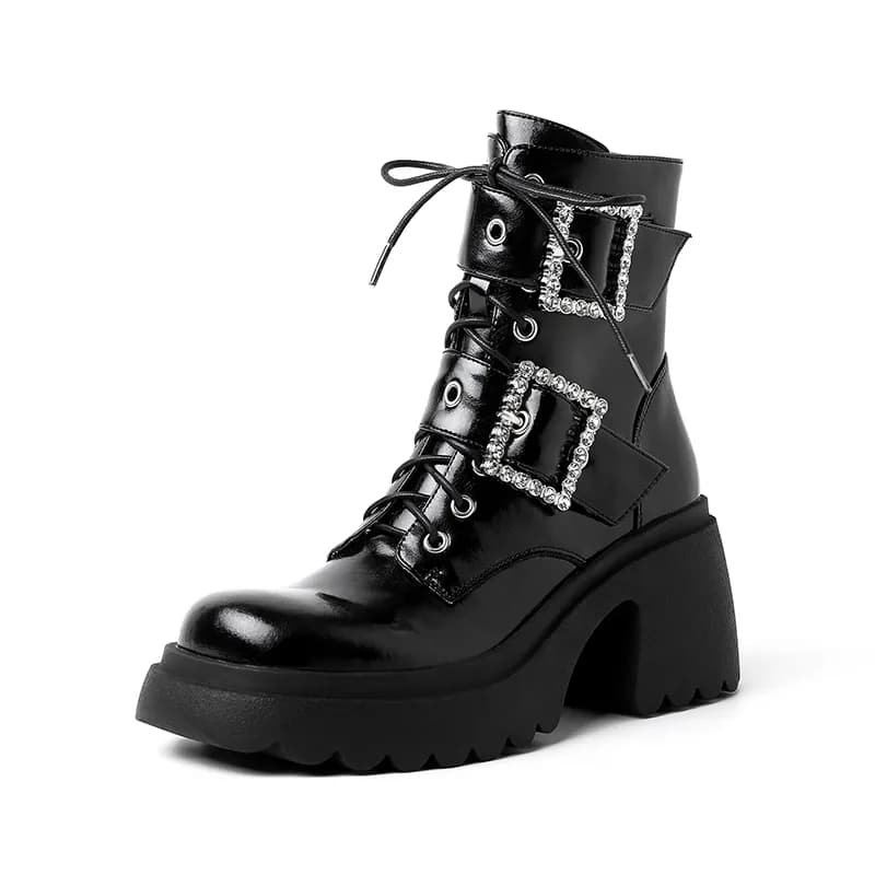 Rongcheng Shoe King Short Martin Boot 7.5cm Black