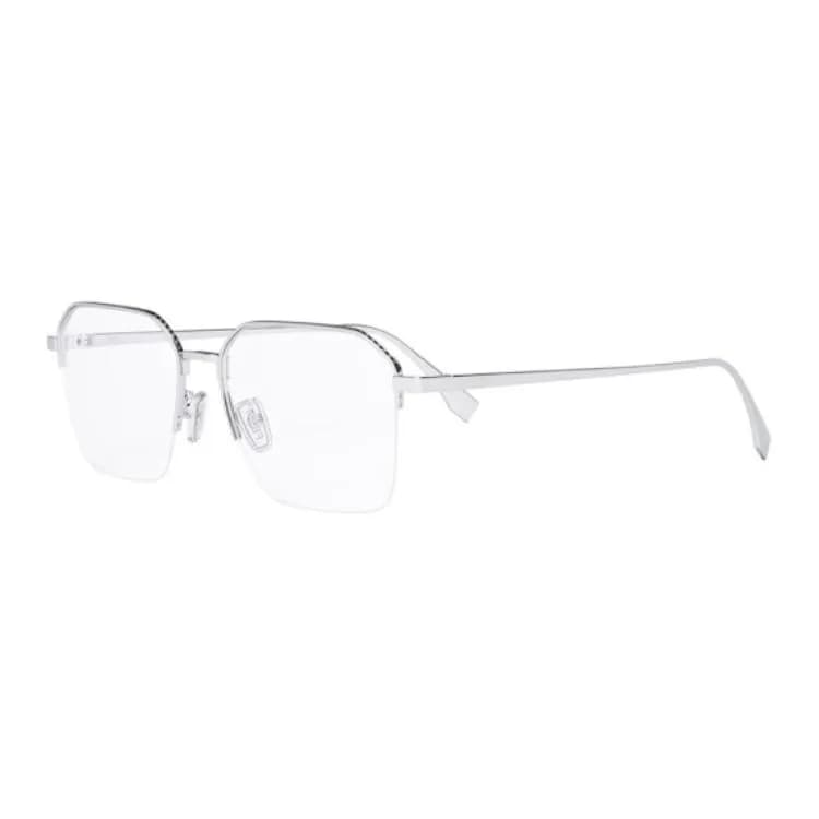 FENDI Metal Square Eyeglass Frames Silver Silver