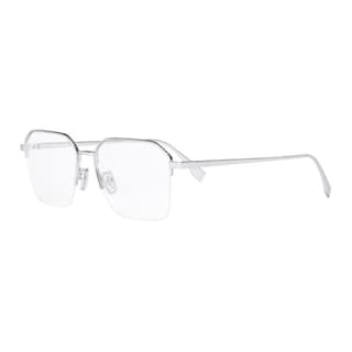 FENDI Metal Square Eyeglass Frames Silver