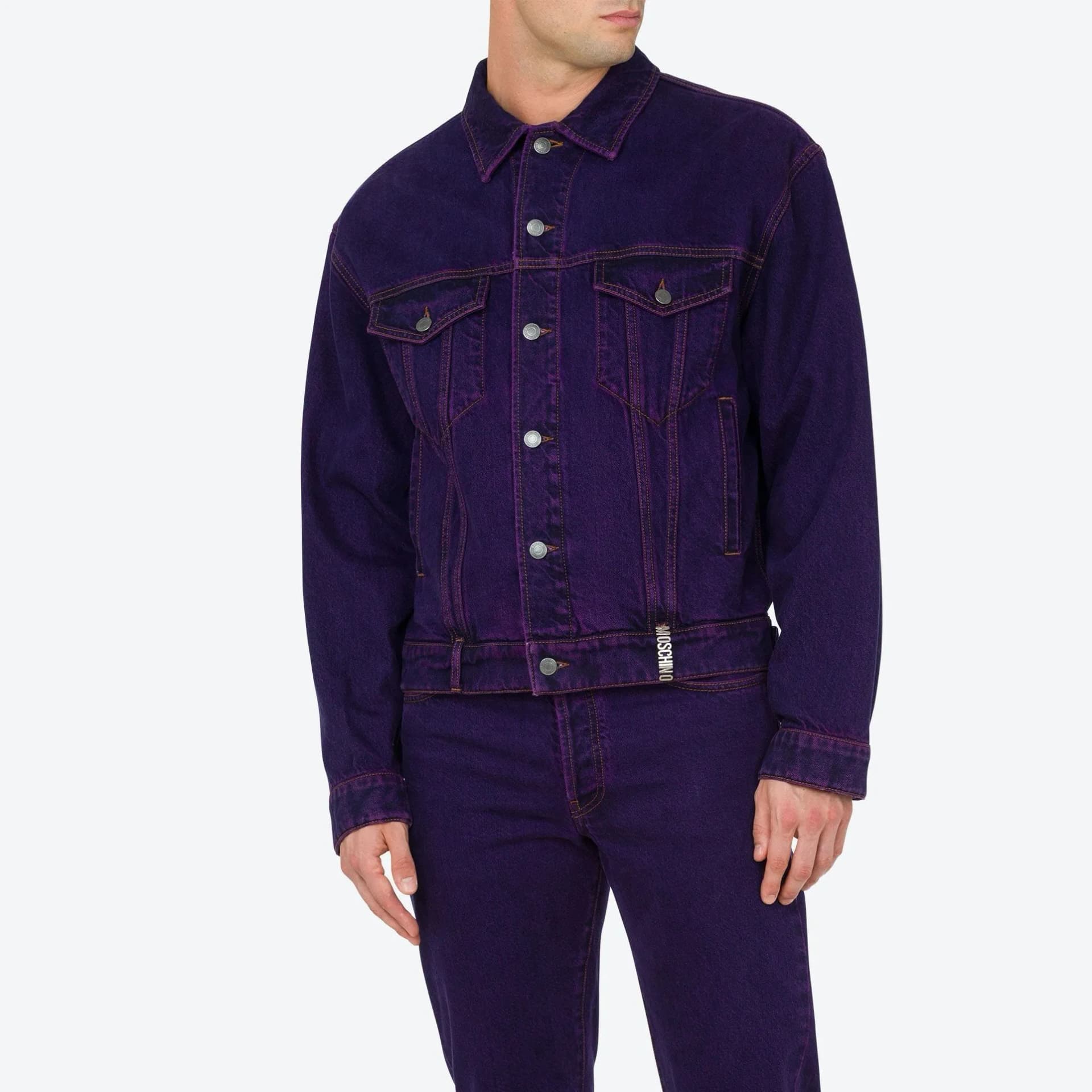 MOSCHINO Denim Jackets Men Purple