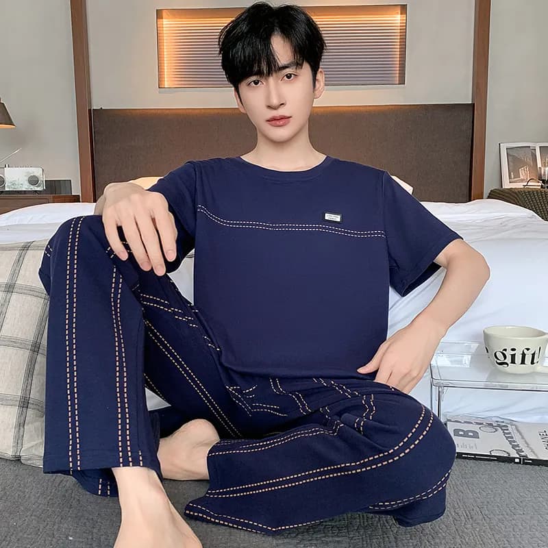 HUANQIU Pajama Set Navy Blue