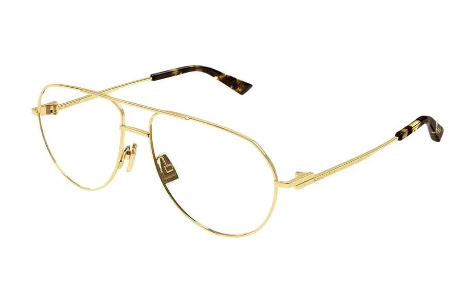 Bottega Veneta Eyewear Aviator Frame Gold