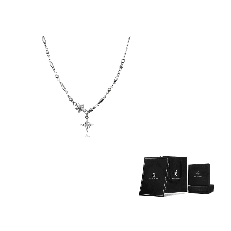 IOTS Necklaces Snowflake cross necklace
