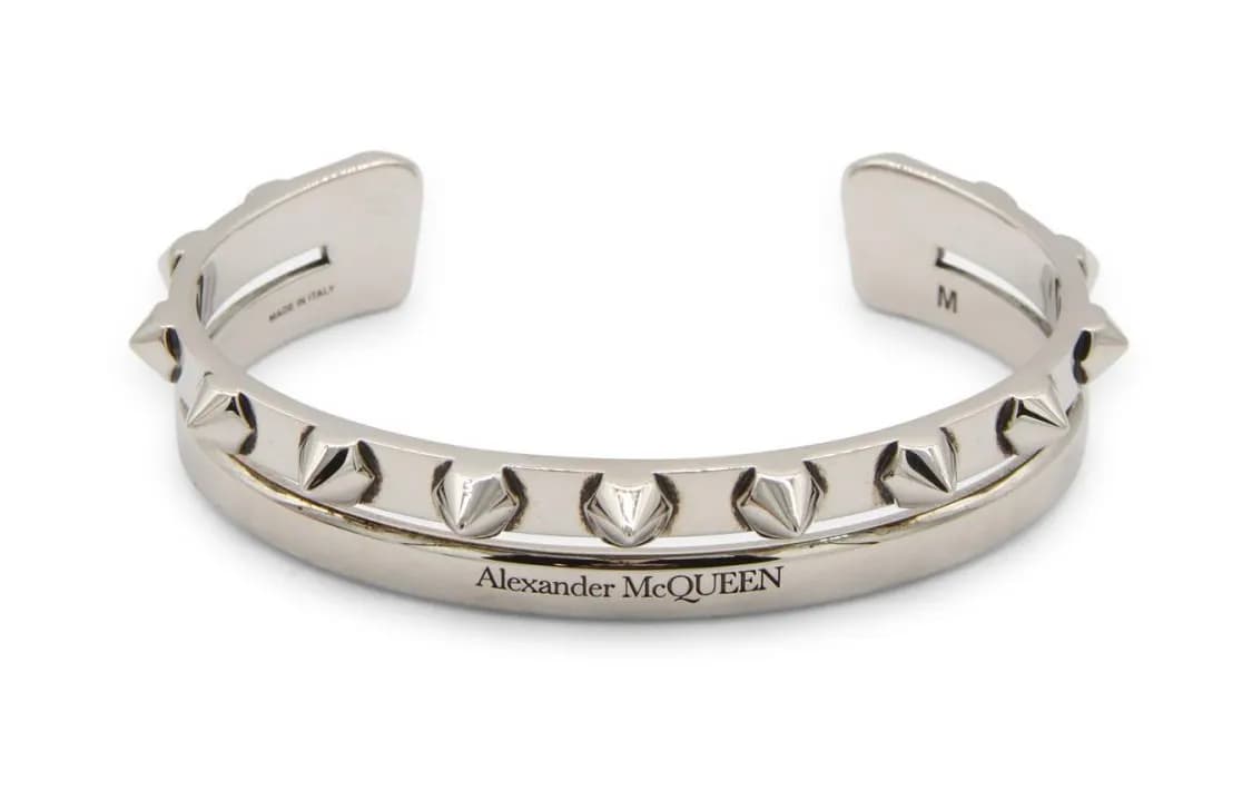 Alexander McQueen Brass Bangles Silver Silver