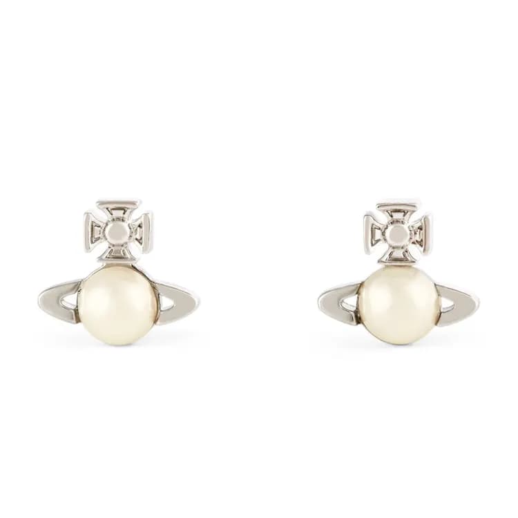 Vivienne Westwood Brass Stud Earrings Silver Silver